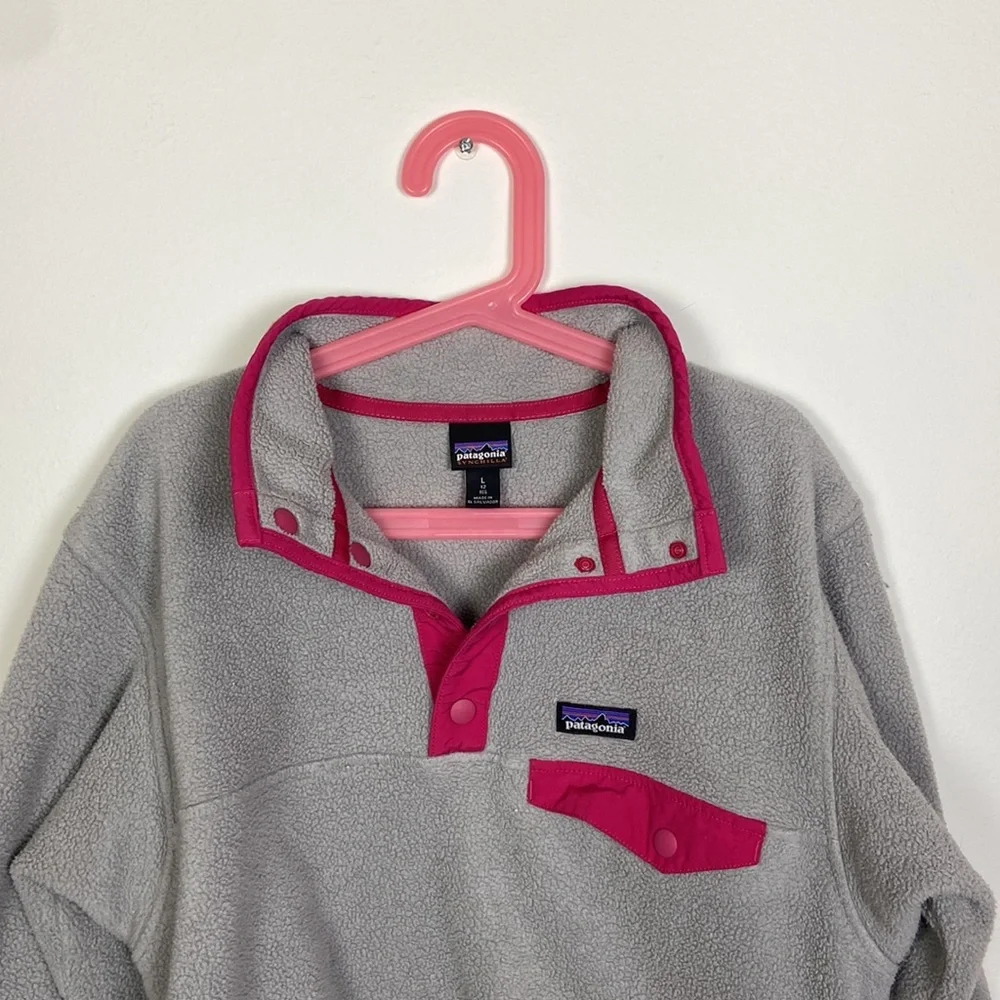 Patagonia Girls Large Synchilla Snap-T‎ Pullover Jacket Winter Outdoor Gorpcore